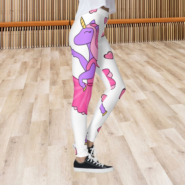 Unicorn pink ballerina with hearts leggings (Unicorn leggings to stand out and look adorable)