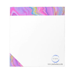 Unicorn Pink Blue Yellow Business Branding Notepad