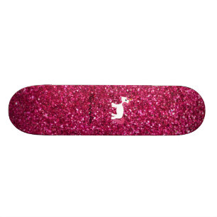 Unicorn pink glitter skateboard