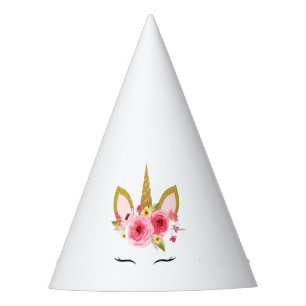 Unicorn Pink Gold Birthday Party Hat