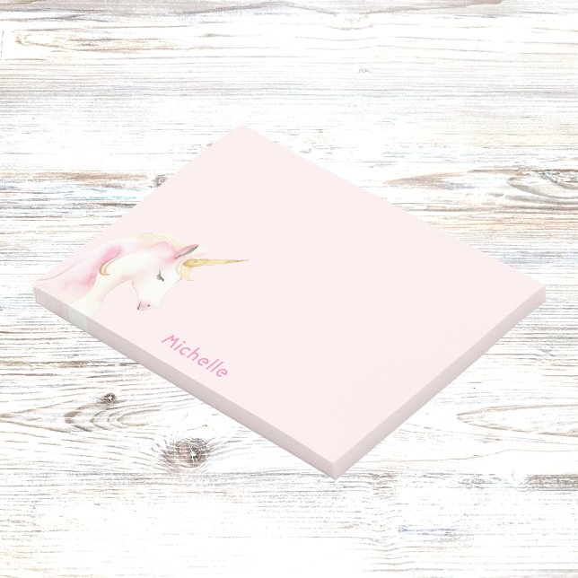 Unicorn pink name girl post-it notes (Creator Uploaded)