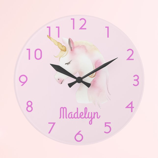 Unicorn pink name large clock (Creator Uploaded)