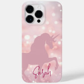 Unicorn pink sparkling bokeh lights name trendy Case-Mate iPhone case (Back)