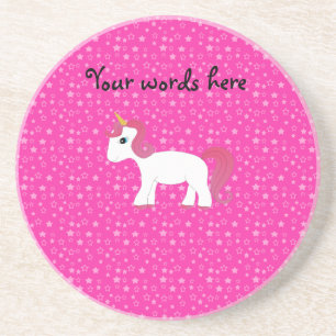 Unicorn pink stars coaster