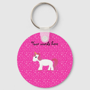 Unicorn pink stars keychain