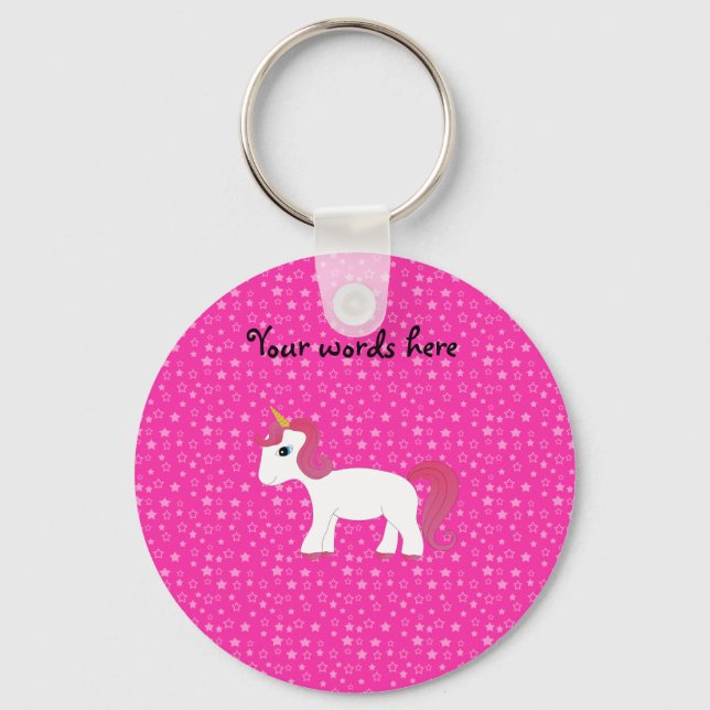 Unicorn pink stars keychain (Front)