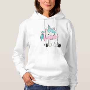 Unicorn Pink Unicorns Kawaii Animals For Kids Hoodie