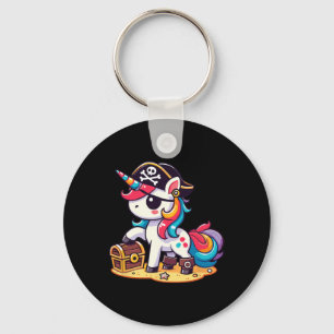 Unicorn Pirate Costume Halloween  Keychain