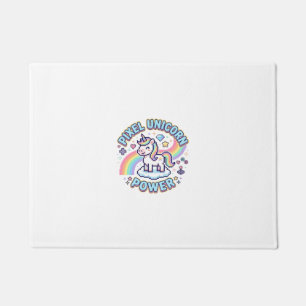 Unicorn Pixel Unicorn Power Graphic Design Product Doormat