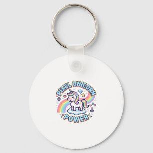 Unicorn Pixel Unicorn Power Graphic Design Product Keychain