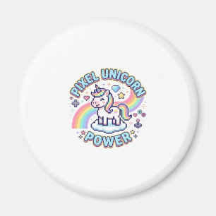 Unicorn Pixel Unicorn Power Graphic Design Product Magnet