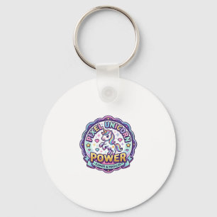 Unicorn Pixel Unicorn Power POD Ready Apparel Grap Keychain