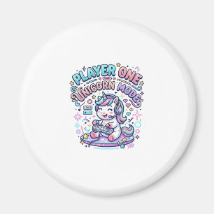 Unicorn Player One Unicorn Mode Retro Style Graphi Magnet