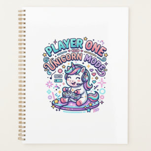 Unicorn Player One Unicorn Mode Retro Style Graphi Planner