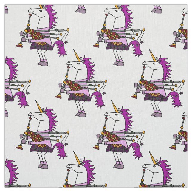 Unicorn Playing Bagpipes Fabric (Swatch)