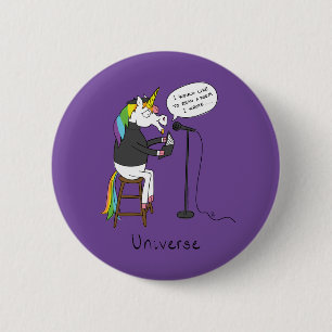 Unicorn Poetry Funny Cute Cartoon 2 Inch Round Button
