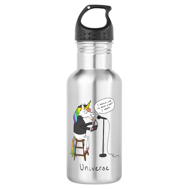 Unicorn Poetry Poet Funny 532 Ml Water Bottle (Front)