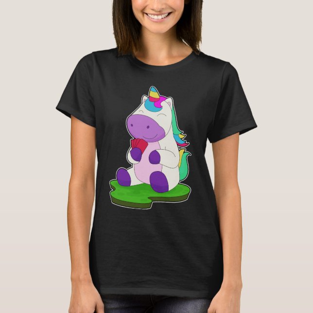 Unicorn Poker Poker cards Card game T-Shirt (Front)