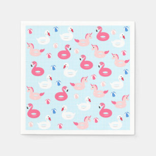 Unicorn Pool Float Paper Napkins