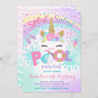 Unicorn Pool Pool Invitation Pool Anniversaire