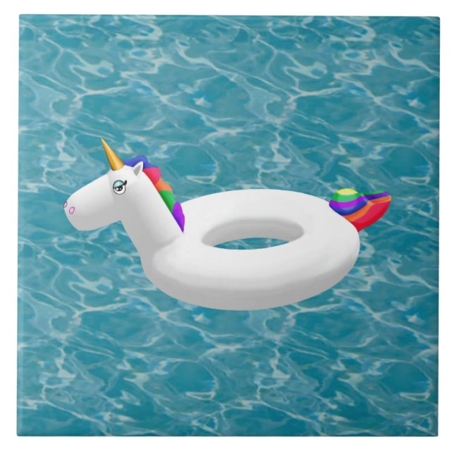 Unicorn pool to on turquoise water  tile (Front)