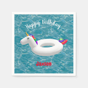 Unicorn pool toy  napkin