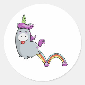 Unicorn poop classic round sticker