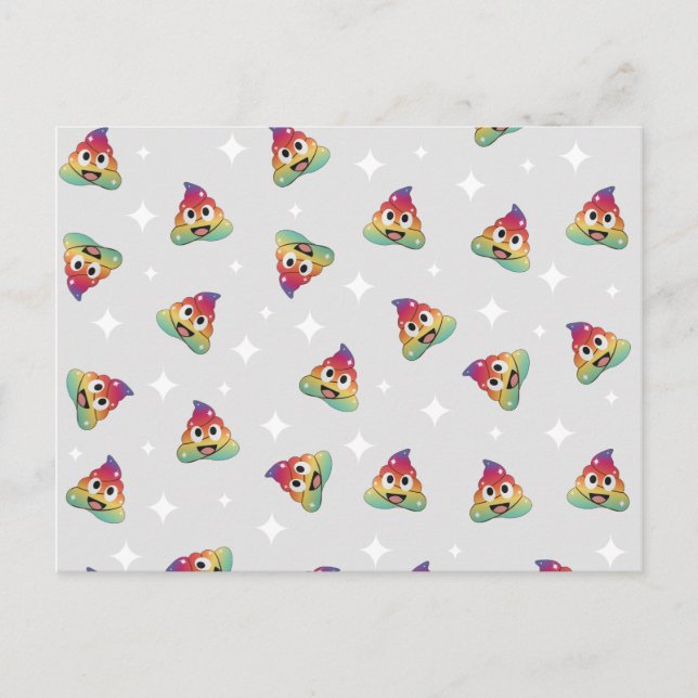 Unicorn poop colorful pattern postcard (Front)