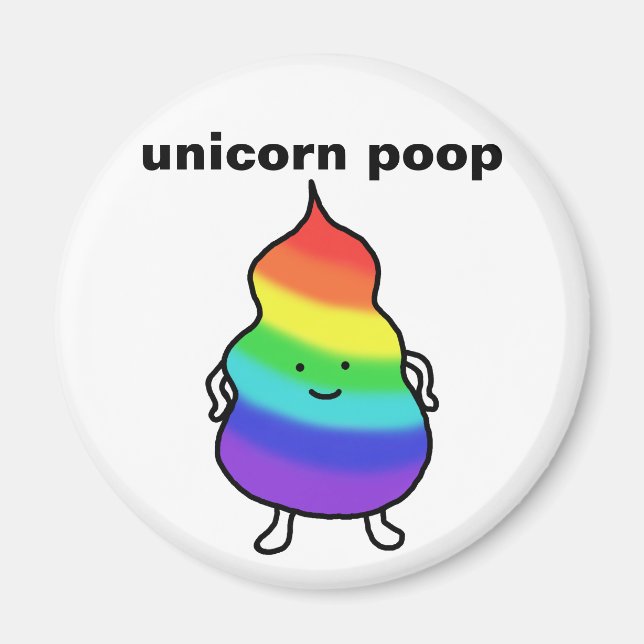 Unicorn Poop Drôle Aimant Cute Rainbow Poop Plaisa (Devant)