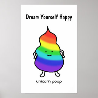 Unicorn Poop Funny Inspirational Poster Rainbow
