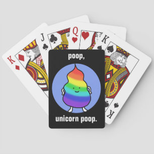 Unicorn Poop Funny Playing Card Rainbow Poop Joke