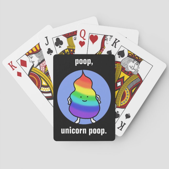 Unicorn Poop Funny Playing Card Rainbow Poop Joke (Back)
