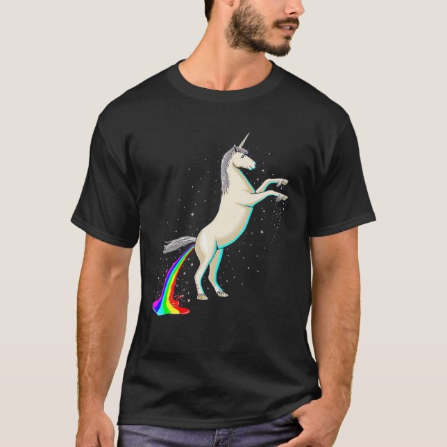 Unicorn Pooping A Rainbow T Shirt (Front)