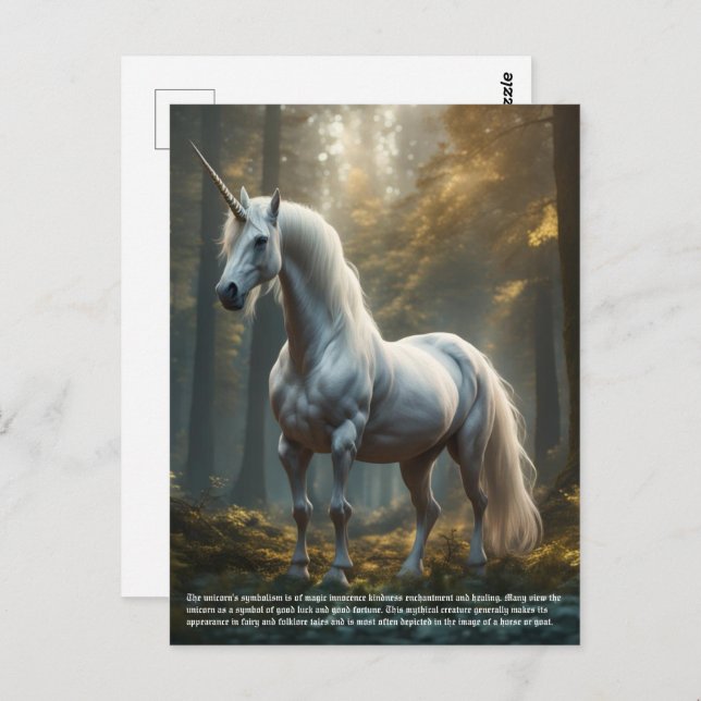 Unicorn  postcard (Front/Back)