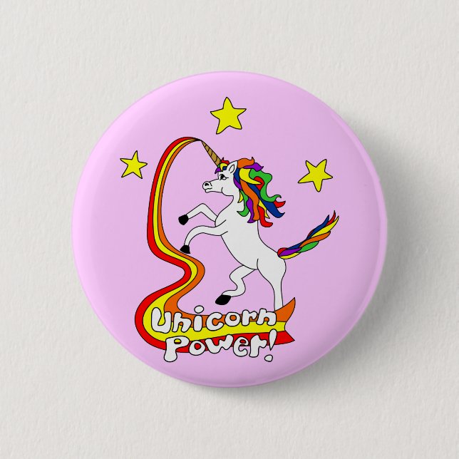 Unicorn Power! 2 Inch Round Button (Front)