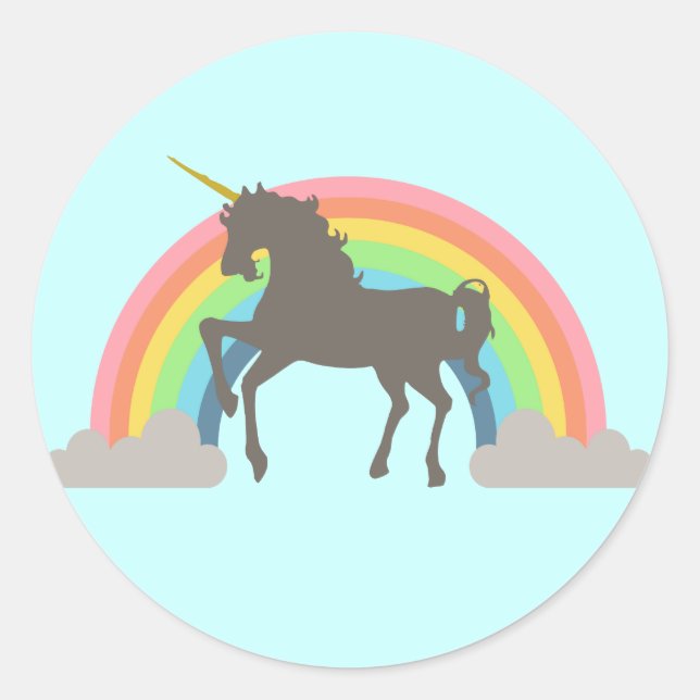 Unicorn Power Classic Round Sticker (Front)