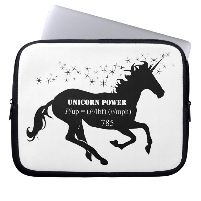 Unicorn Power Fake Math Formula Funny Laptop Sleeve (Front)