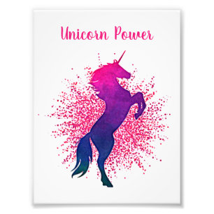 "Unicorn Power" Unicorn & Glitter Photo Print
