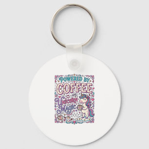 Unicorn Powered by Coffee and Unicorn Magic Colorf Keychain