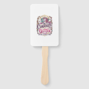 Unicorn Powered by Curiosity and Glitter Stylish W Hand Fan