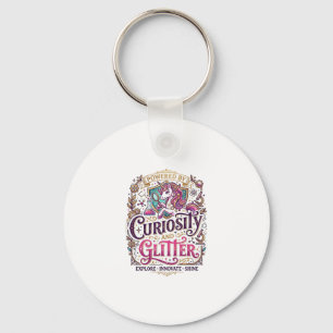 Unicorn Powered by Curiosity and Glitter Stylish W Keychain