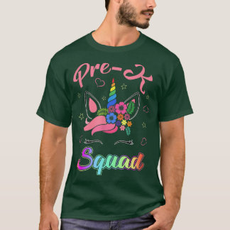 Unicorn Prek Squad Teacher Student Team Back To Sc T-Shirt
