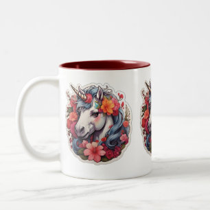 Unicorn, pretty design Two-Tone coffee mug