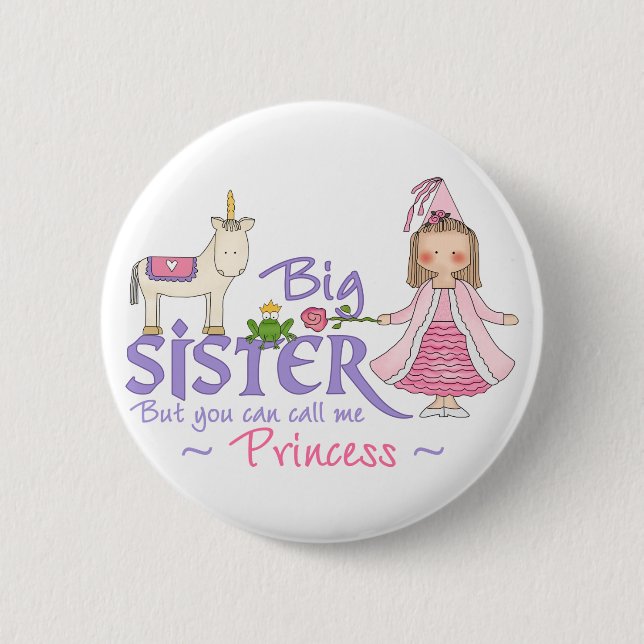 Unicorn Princess 2 Inch Round Button (Front)