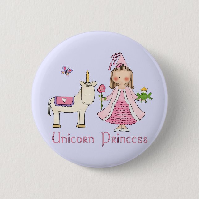 Unicorn Princess 2 Inch Round Button (Front)