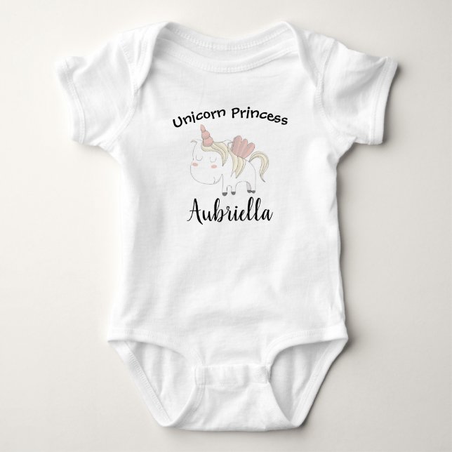 Unicorn Princess Baby Bodysuit (Front)