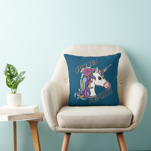 Unicorn Princess Design - Throw Pillow 16" x 16"
