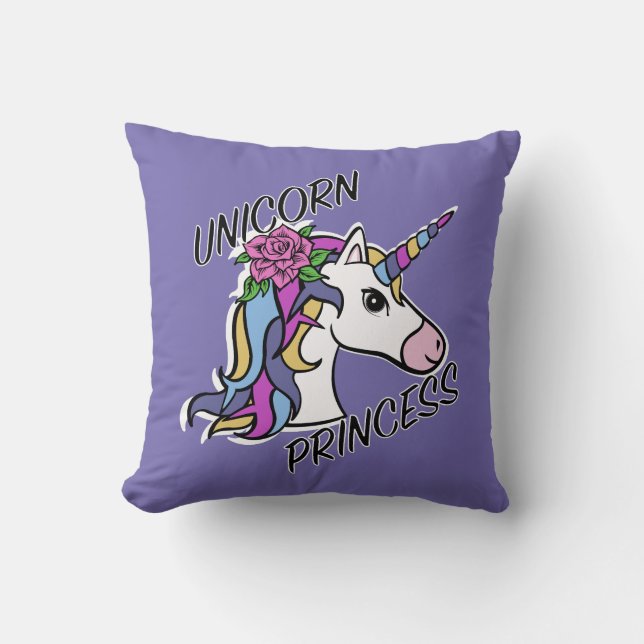 Unicorn Princess Design - Throw Pillow 16" x 16" (Front)