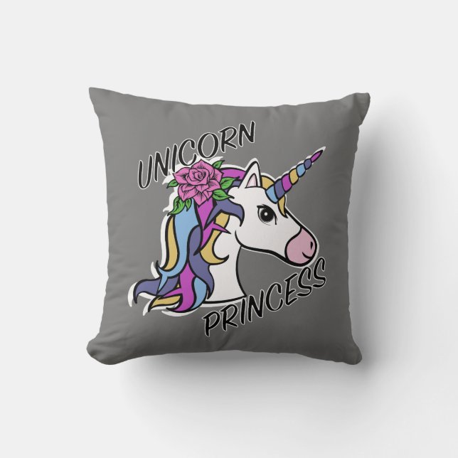 Unicorn Princess Design - Throw Pillow 16" x 16" (Front)