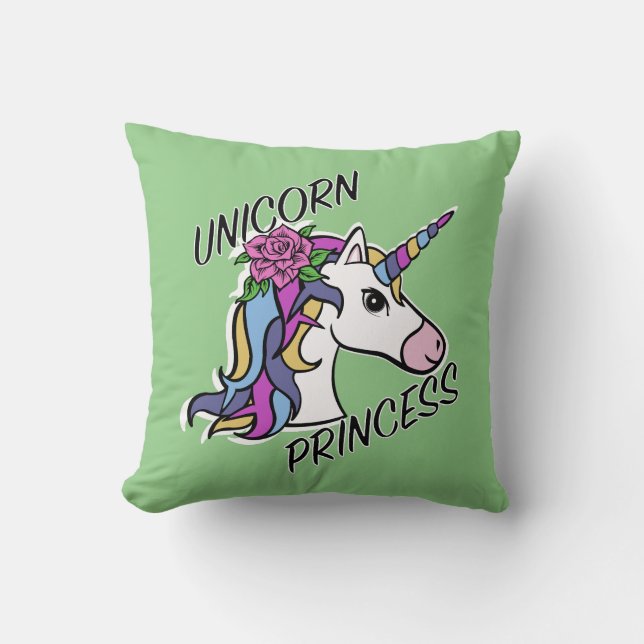 Unicorn Princess Design - Throw Pillow 16" x 16" (Front)
